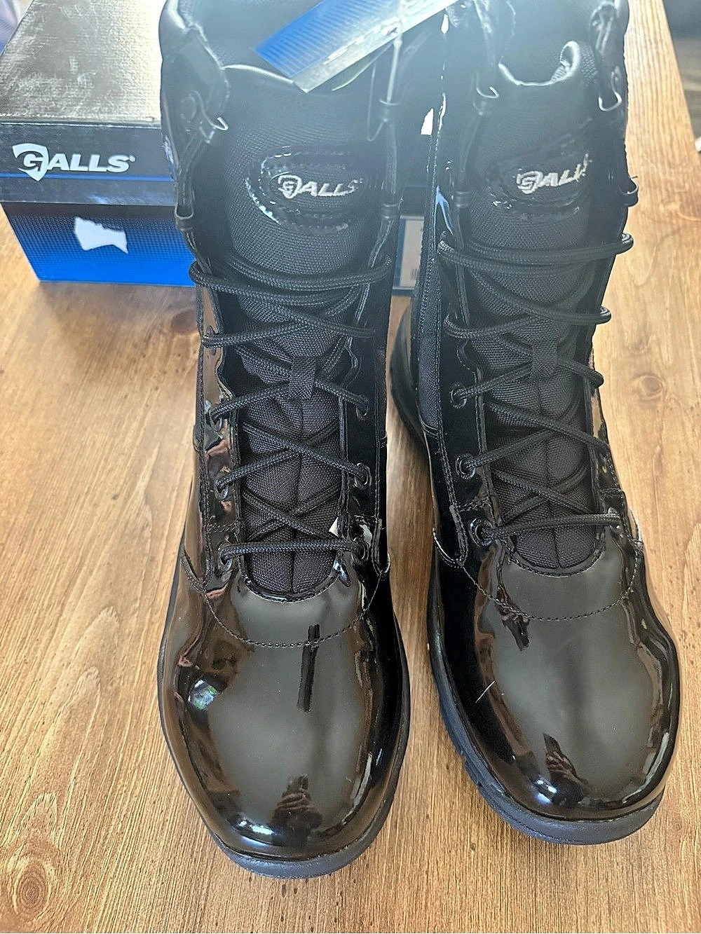 Galls Men's 8-Inch High Gloss Side Zip Boot Boots Black US 11.5 M